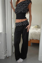 High Waist Slim Printed Casual Pants image 1