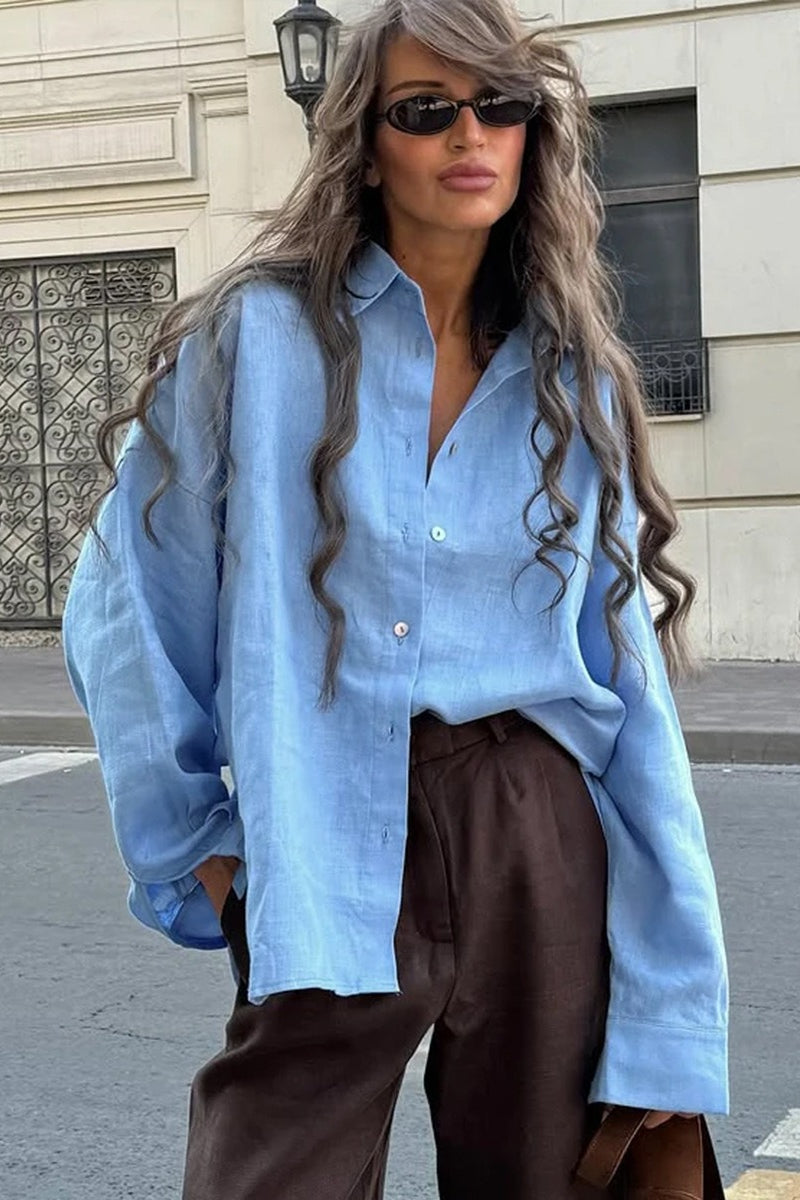 Fashion Solid Loose Casual Commuter Blouse image 2