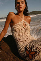 Sexy Hollow Knit Beach Bikini Boho Dress image 2