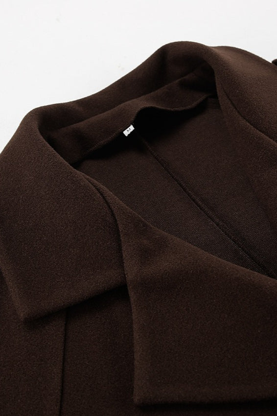 Brown Wool Blend Double Breasted Jacket image 5