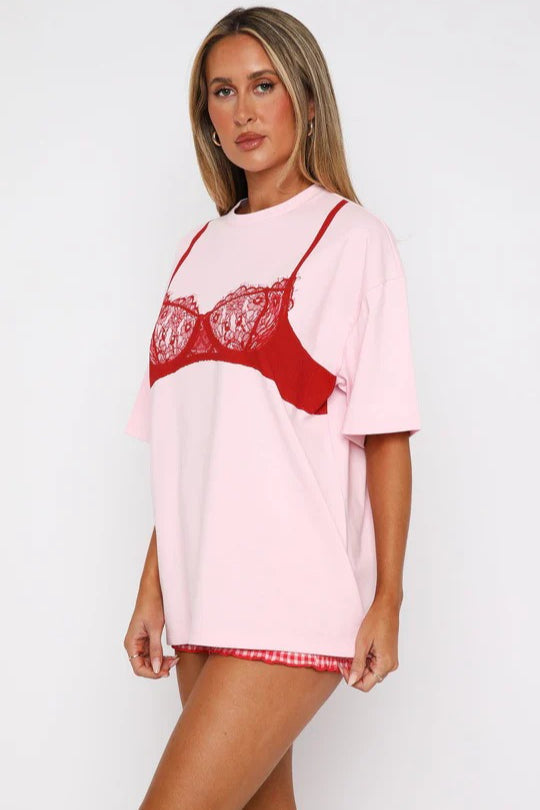 Corset Print Casual Loose Short Sleeve T-shirt image 4