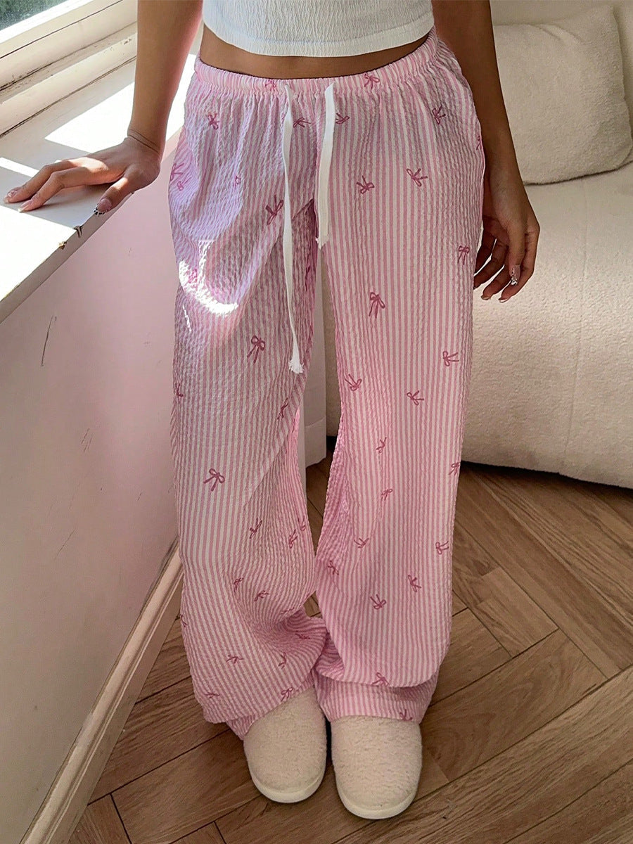 Striped Wide Leg Drawstring Pant image 2