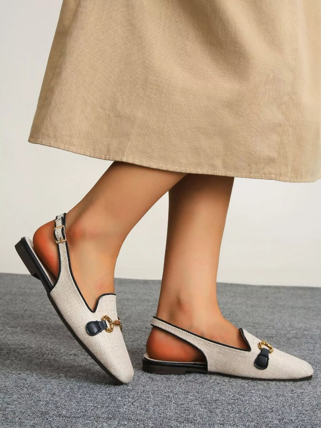 Bianca Slingback Sandals detail view styled for Avrienne