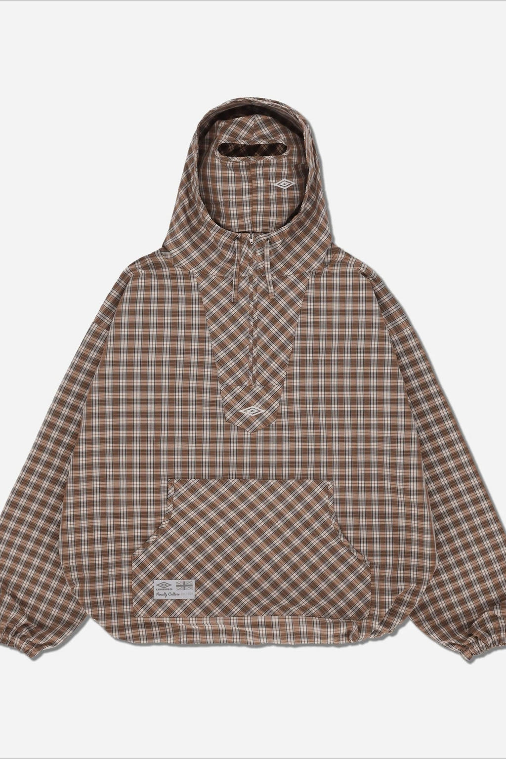 Vintage Plaid Half-Placket Masked Hoodie image 4