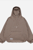 Vintage Plaid Half-Placket Masked Hoodie image 4
