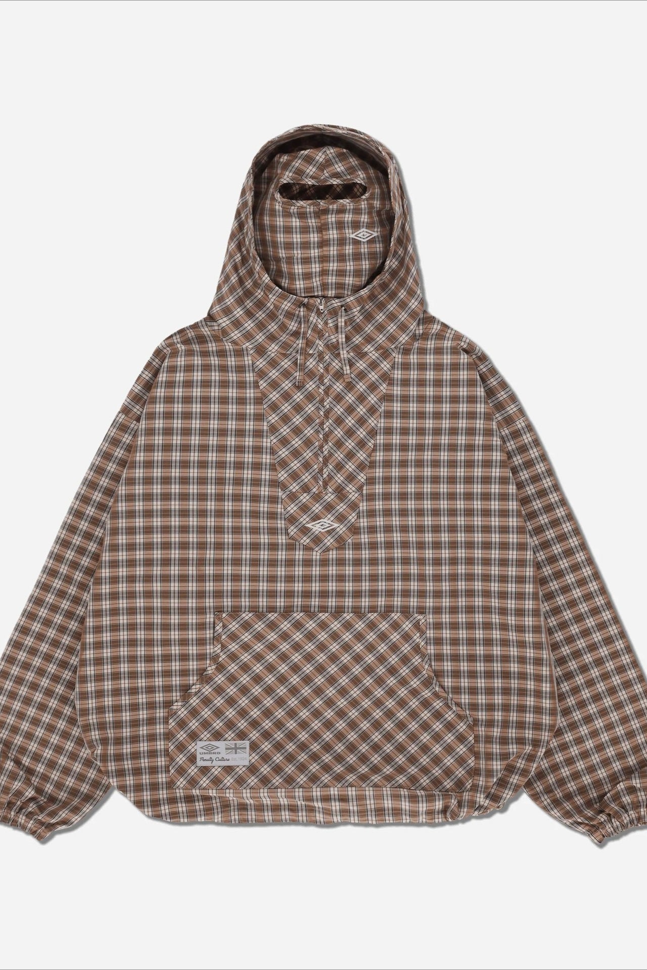 Vintage Plaid Half-Placket Masked Hoodie image 4