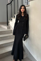 Slim Fit V Neck Blazer Two Piece Set image 6