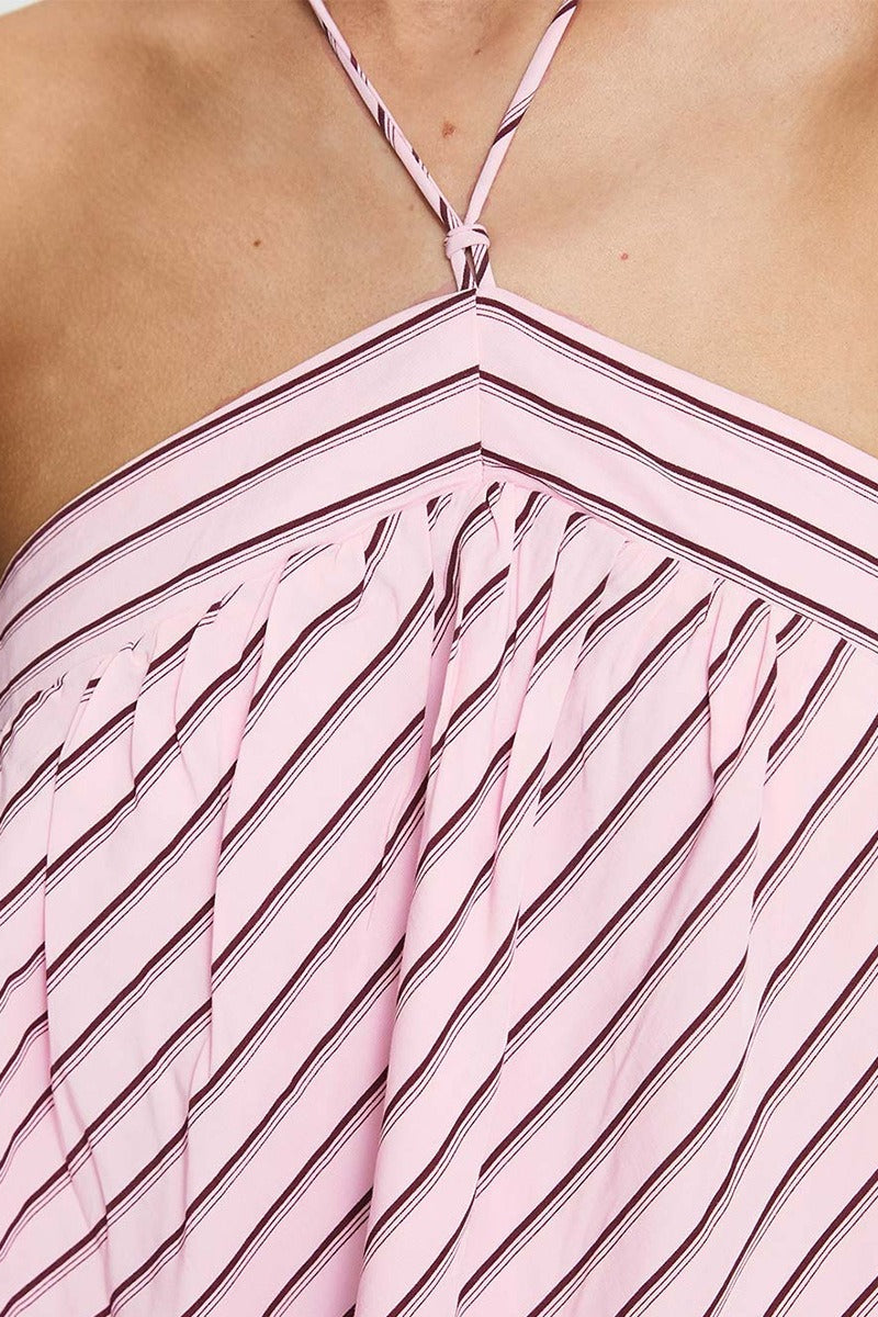 Striped Halter Backless Chic Mini Dress image 2