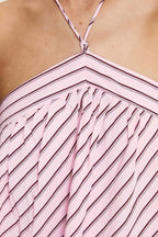 Striped Halter Backless Chic Mini Dress image 2