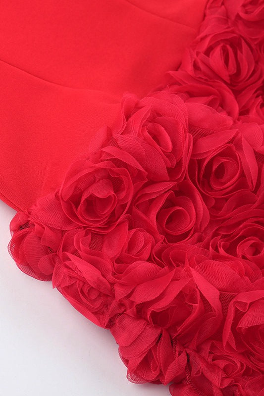 Elegant Textured Floral Bandeau Mini Dress image 4