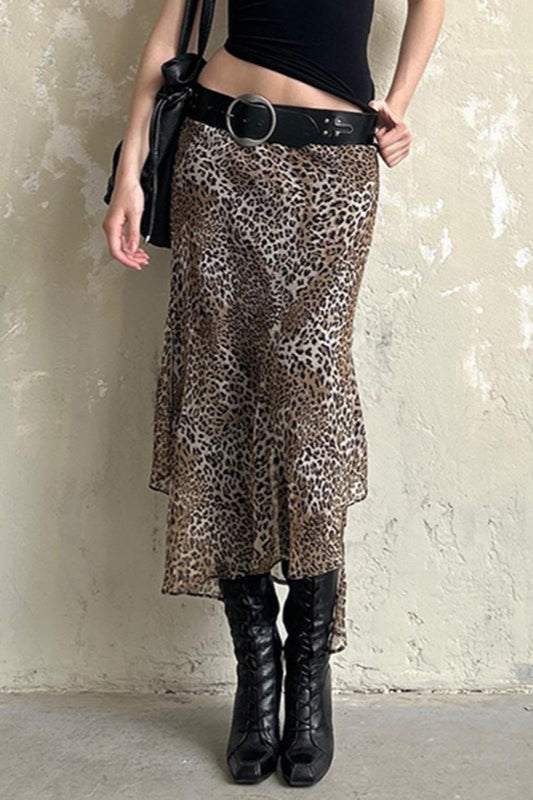 Vintage Leopard Print Low Waist Bodycon Skirt image 3