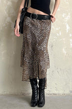 Vintage Leopard Print Low Waist Bodycon Skirt image 3