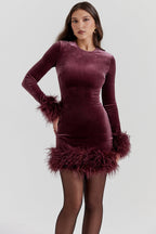 Knit Fuzzy Cuff Hem Cocktail Dress image 5