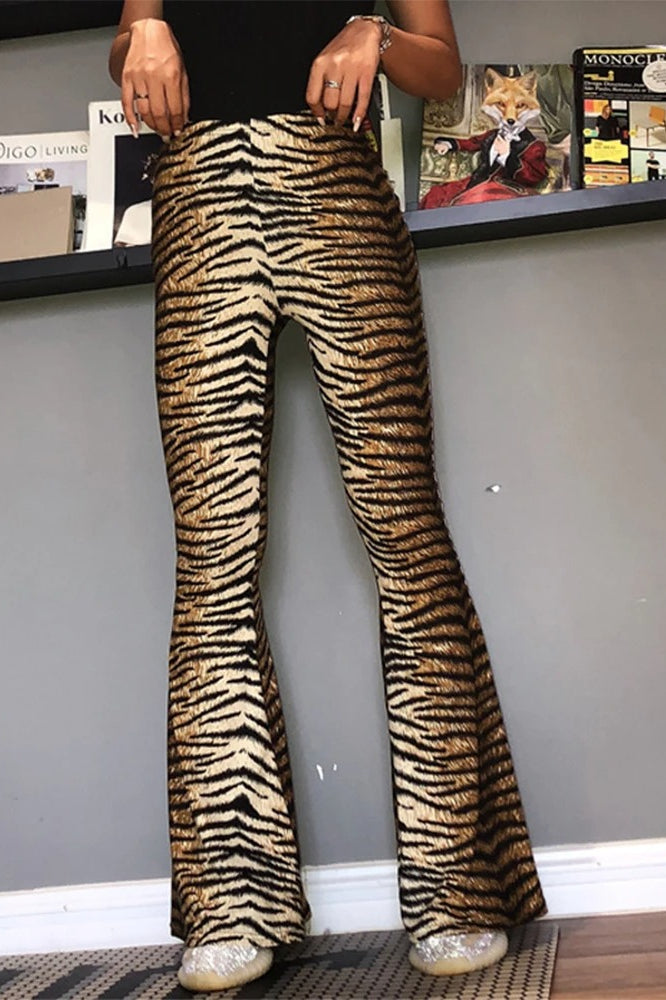 Leopard Print Flare Bodycon Pant image 1