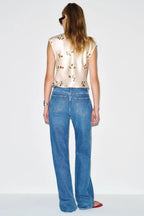 Floral Satin Vintage Lace Trim Blouse image 3