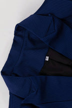 Striped Lapel Long Sleeve Blazer Slit Skirt Set image 8