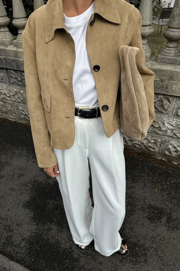 Casual Brown Suede Jacket image 3