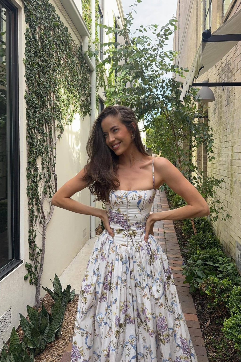 Sexy Cami Fitted Waist Elegant Floral Dress image 2