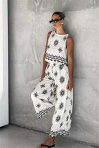 Boho Linen Tank Casual Two Piece Set image 3