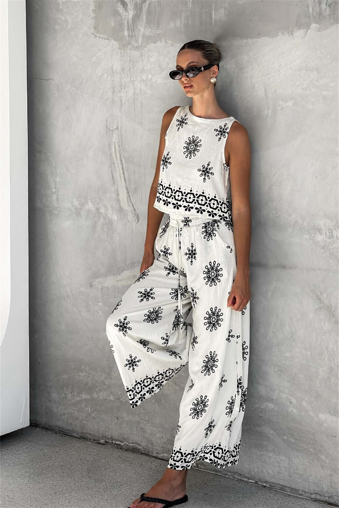 Boho Linen Tank Casual Two Piece Set image 3