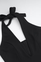 Halter Deep V Ruffled Bodycon Party Dress image 8
