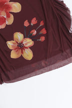 Floral Mesh Tie Split Bodycon Cami Party Dress image 8