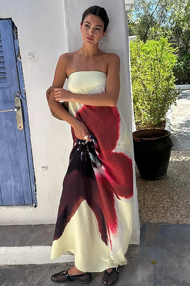 Backless Loose Maxi Floral Dress image 2