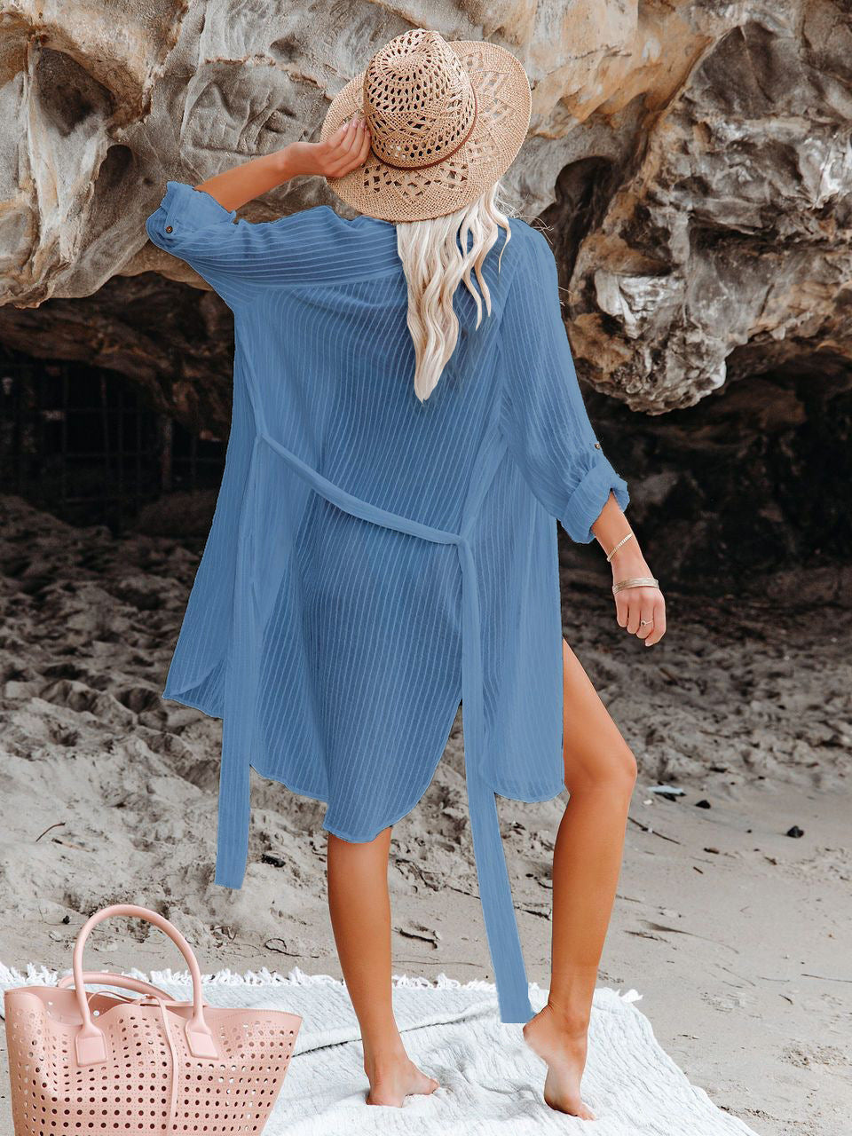 Textured Beach Cover Up Blouse image 23