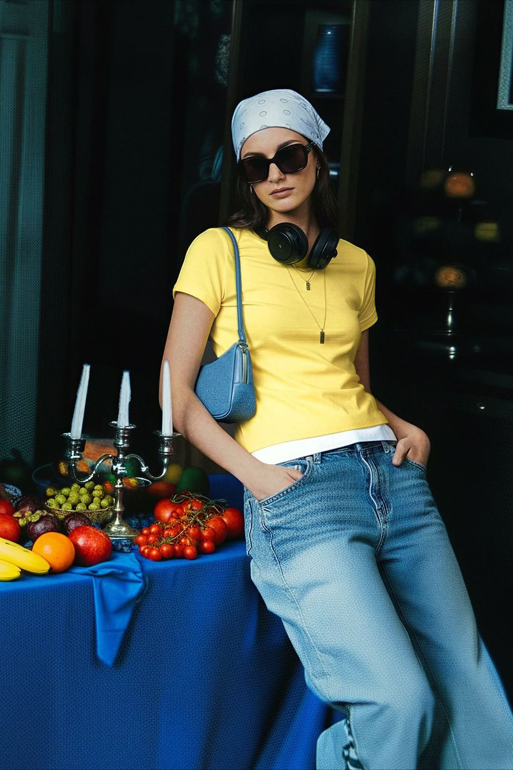 Minimalist Solid Crew Neck Slim Crop T-shirt image 3