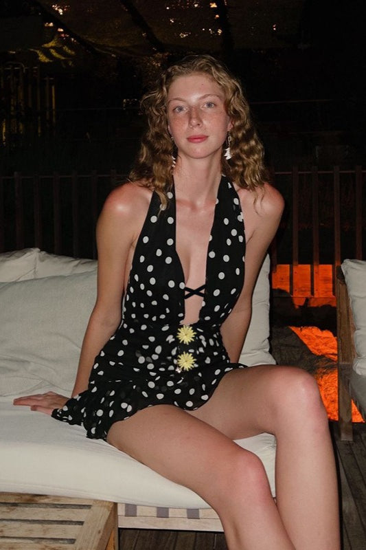 Sexy Polka Dot V-Neck Mini Dress image 1