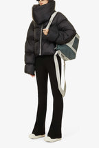High Neck Scarf Collar Quilted Puffer Jacket image 3