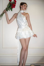 Elegant Satin 3D Floral Cocktail Dress image 11