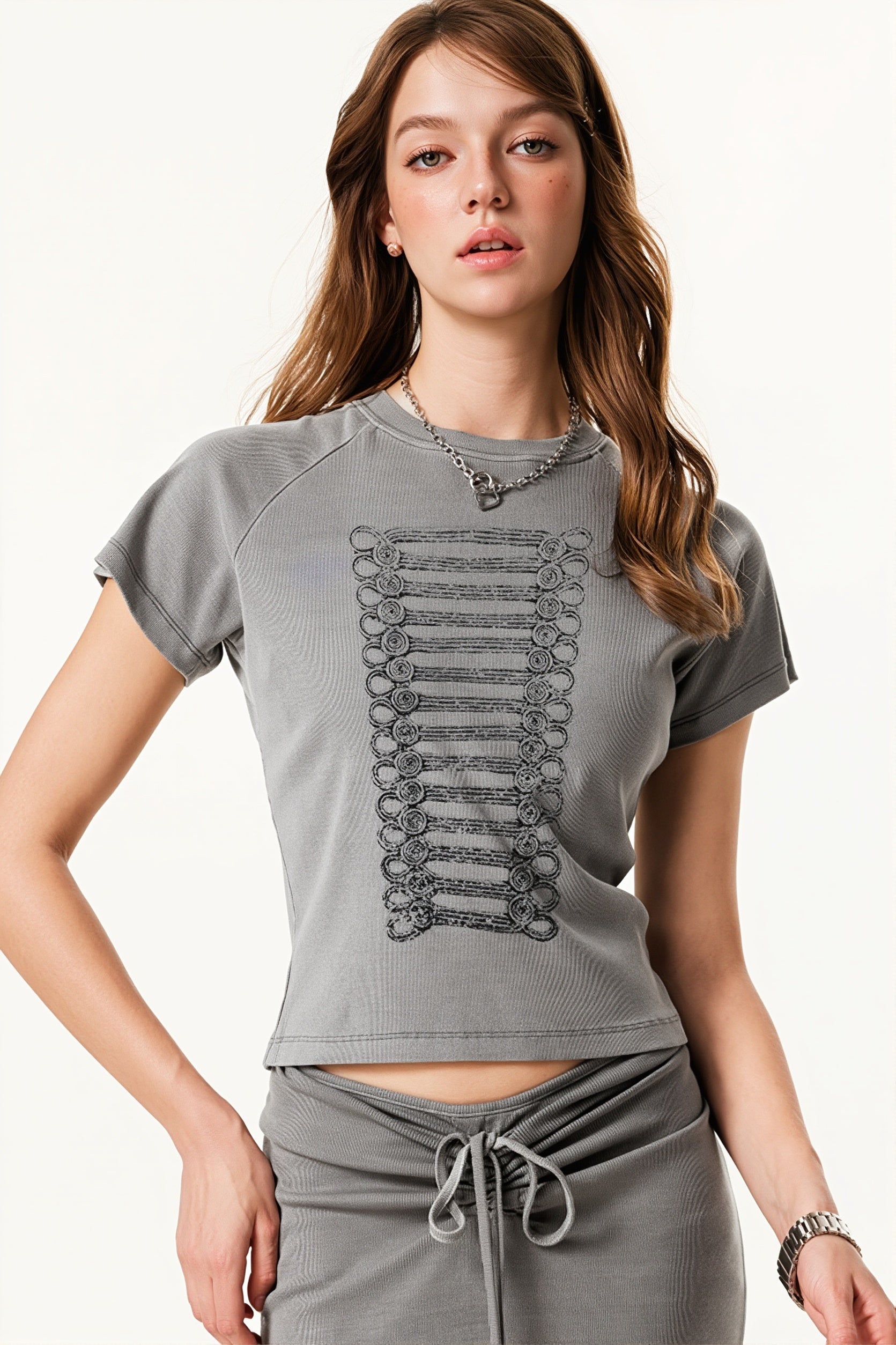 Street Style Vintage Washed Print T-shirt image 1