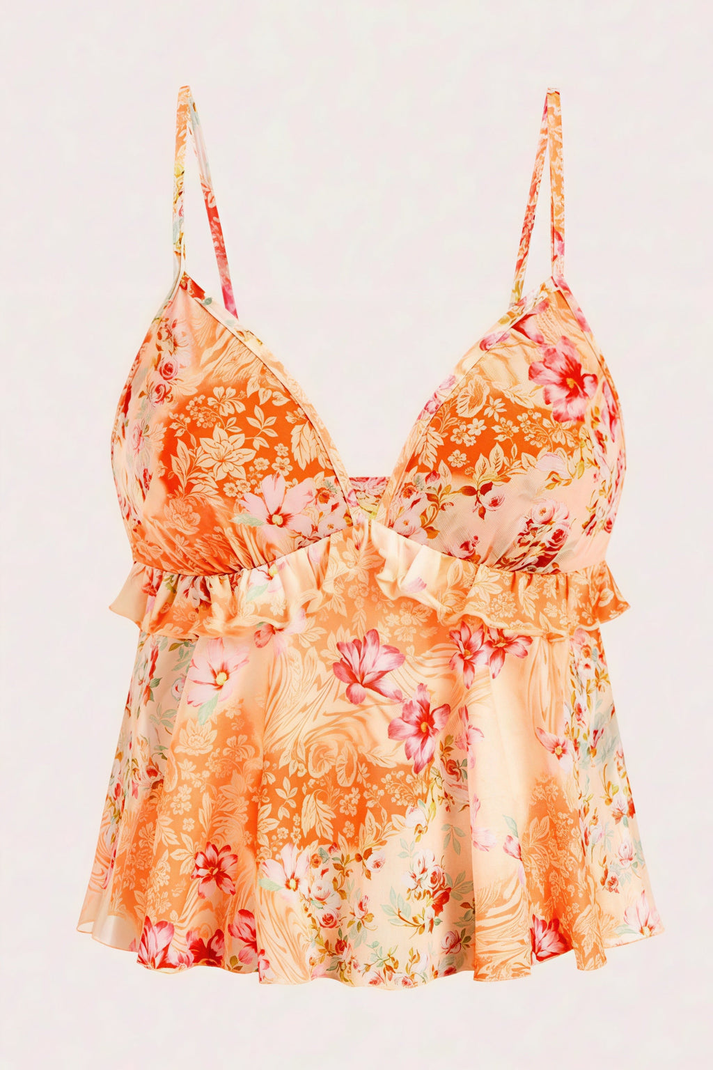 Sexy Sheer Print Ruffle Cami Top image 5