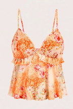 Sexy Sheer Print Ruffle Cami Top image 5