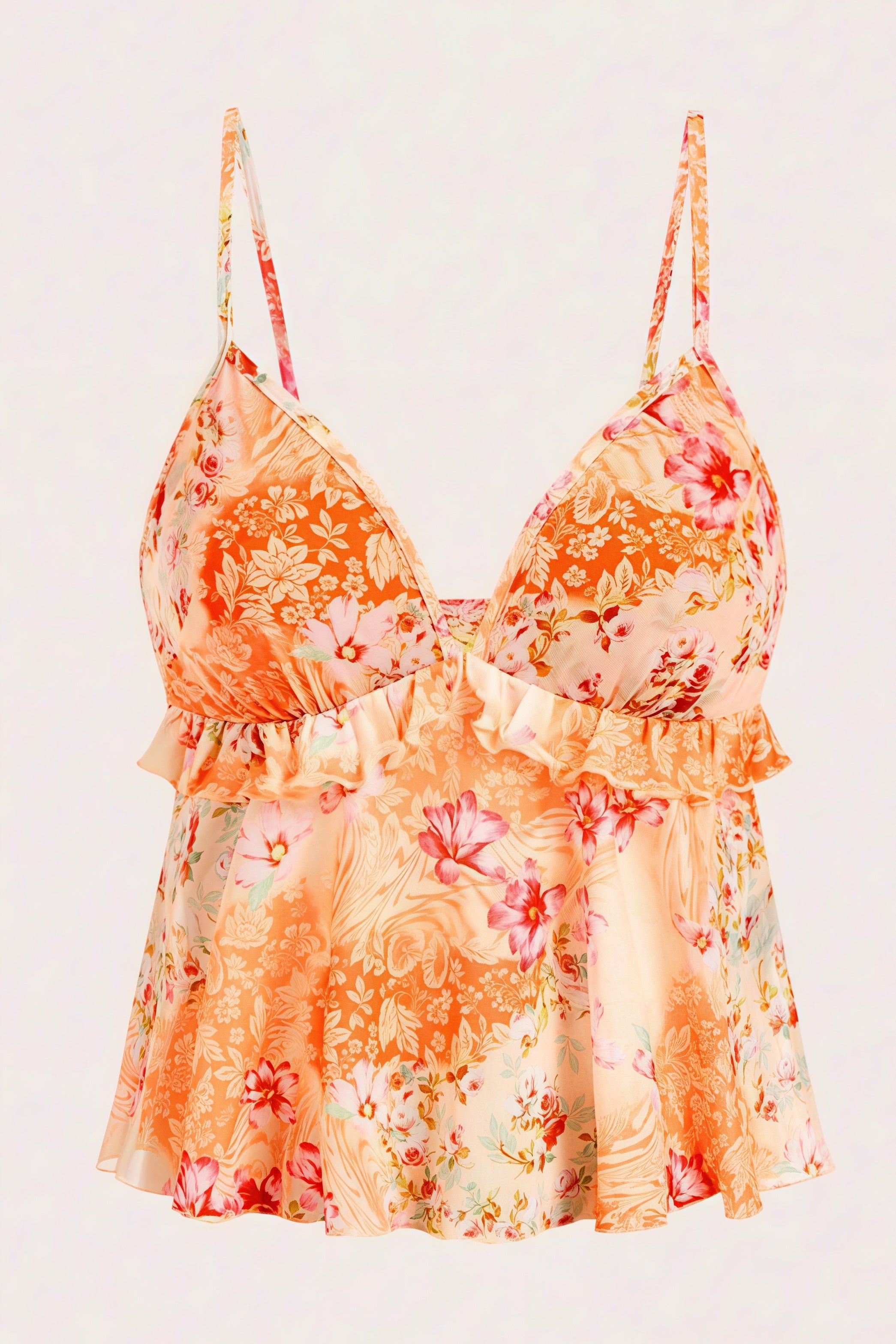 Sexy Sheer Print Ruffle Cami Top image 5