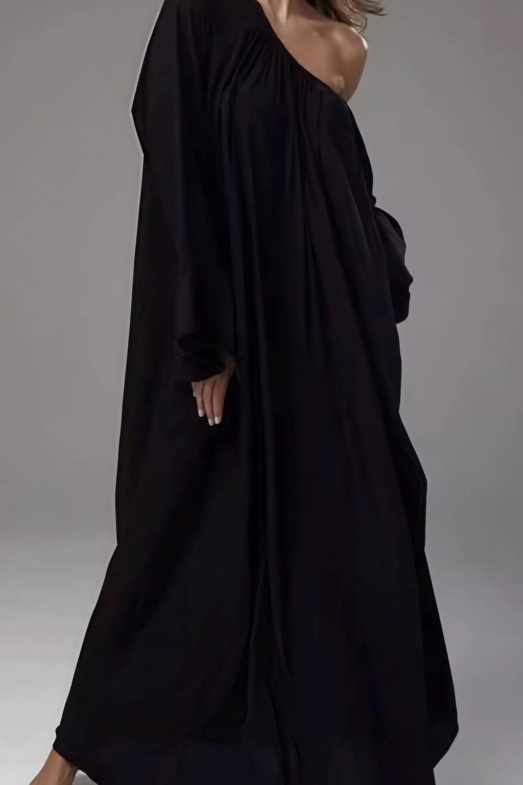 Solid Loose Slouchy Flared Hem Maxi Dress image 8