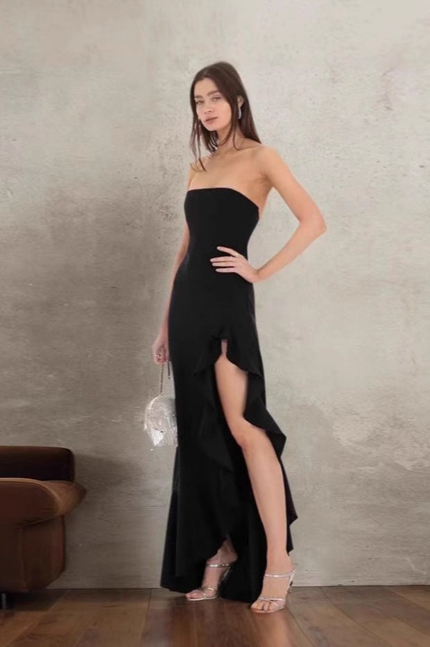 Ruffled Bustier Side Slit Formal Dress image 11