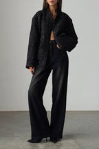 Sequin Stand Collar Pocket Jacket image 7