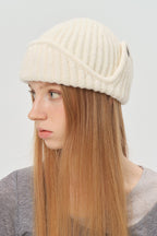 Solid Wool Blend Irregular Button Knitted Hat image 2