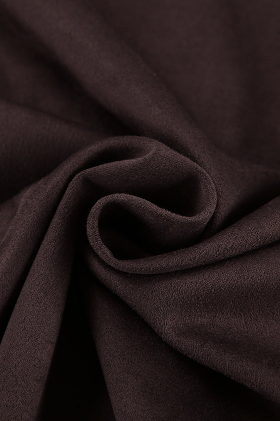 Brown Suede Loose Blazer Coat image 7