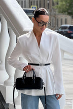 V Neck Waist Detail Blazer image 4