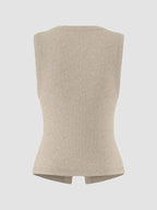 Elara Button Tank detail view styled for Avrienne