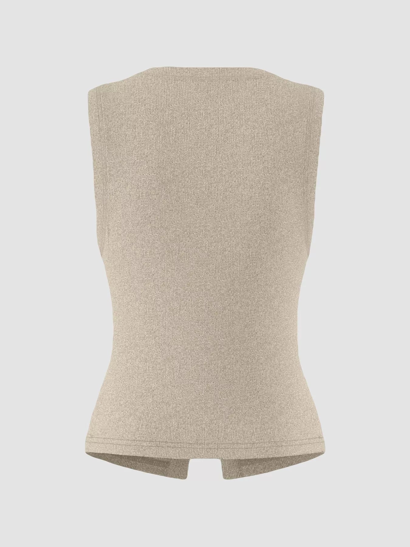 Elara Button Tank detail view styled for Avrienne