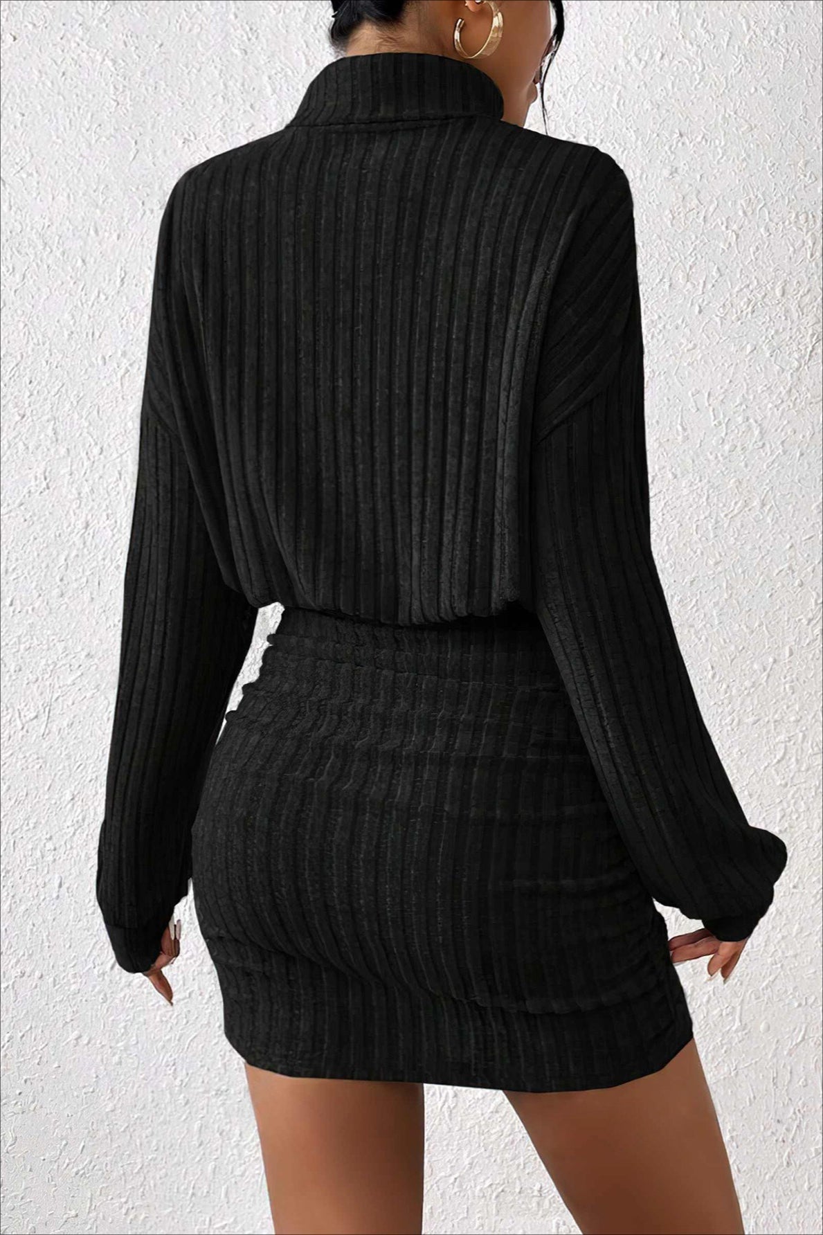 Slim Fit Ribbed Knit Sweater Dress image 3