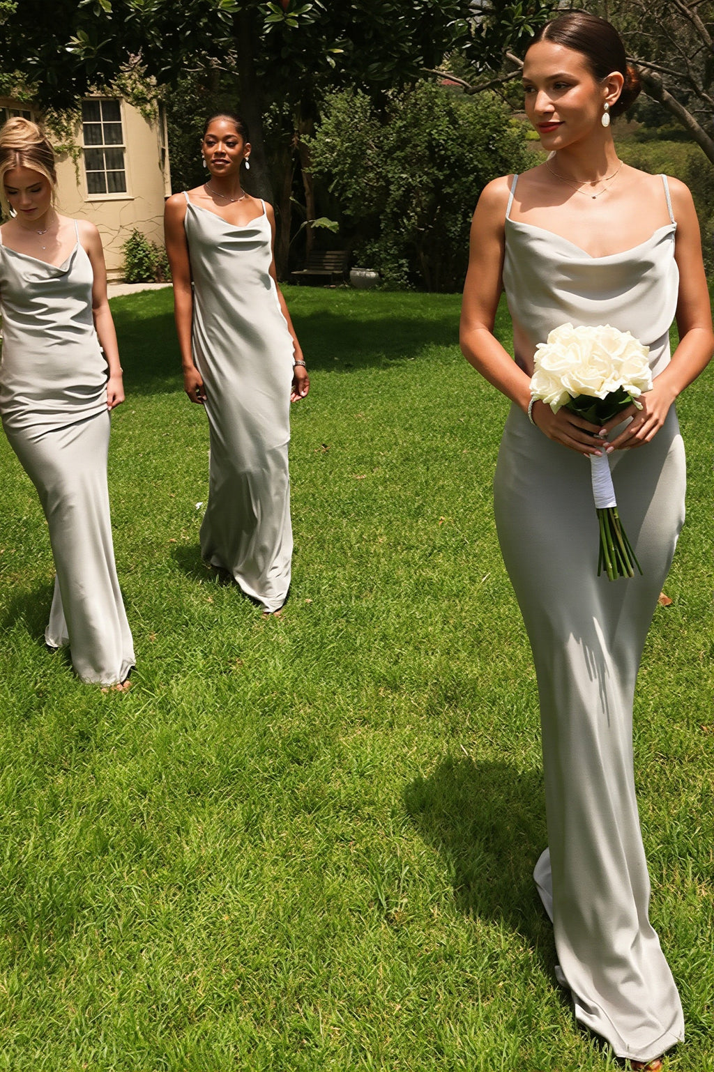 Sexy 3D Flower Cami Open Back Maxi Dress image 4