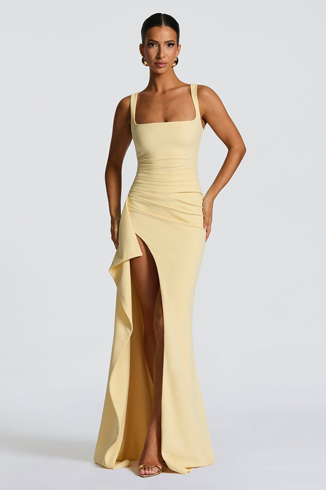 Sexy Spaghetti Strap High Slit Maxi Party Dress image 5