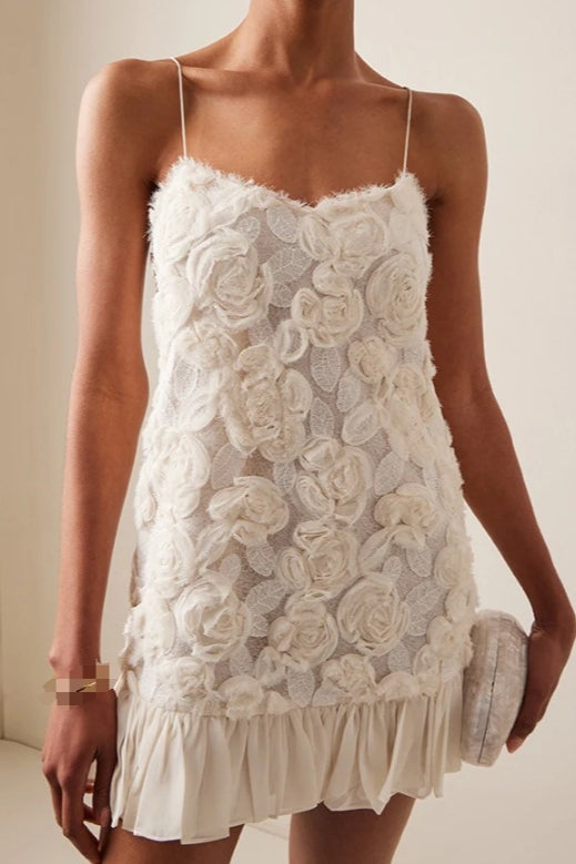 Rose Appliqué Ruffle Cami Maxi Dress image 3