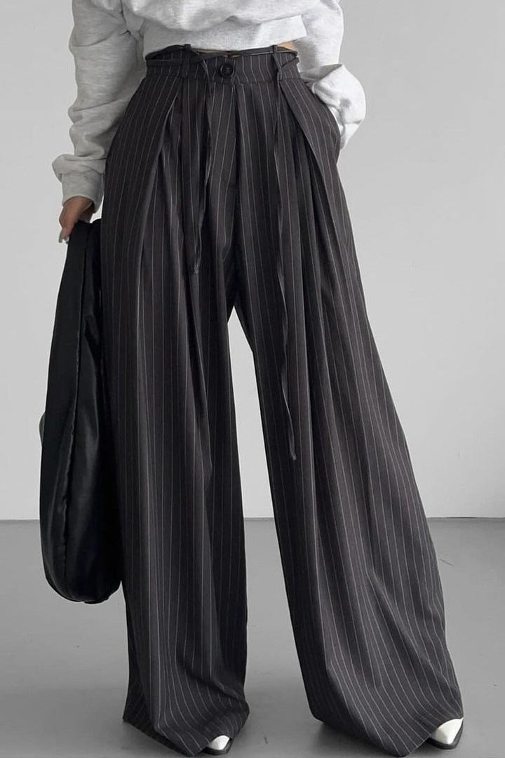 Chic Stripe High Waist Wide Leg Pants image 6