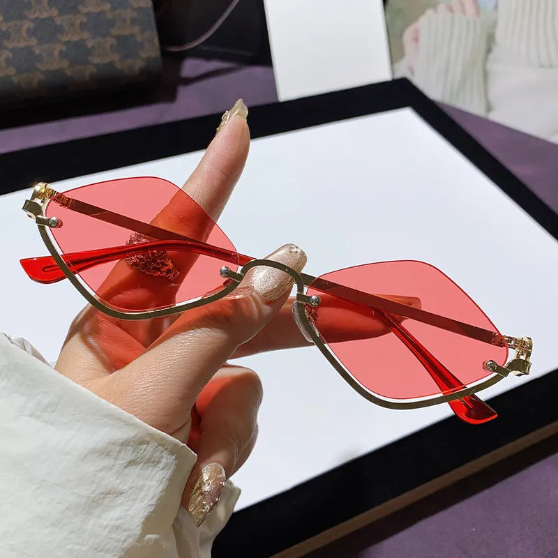 Nadia Cat-Eye Sunglasses detail view styled for Avrienne